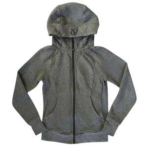 Lululemon Scuba Hoodie II Heathered Black Charcoal Zip Up Hoodie Women’s Size 4